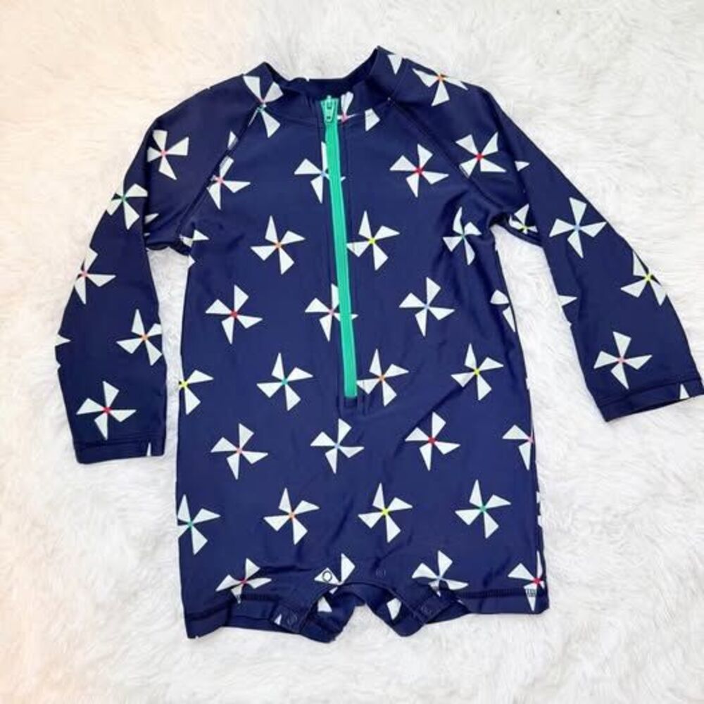 Primary Baby Rash Guard Swimsuit Navy Star Print 12-18M